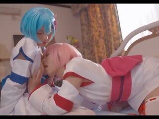 Rem and Ram Lesbian and Threesome