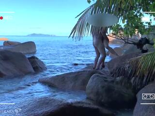 Voyeur Spy Nude Couple Having sex video on Public Beach.