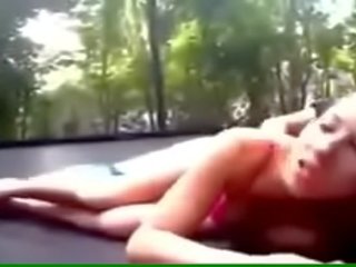 Tempting young sweetheart Fucks on a Trampoline