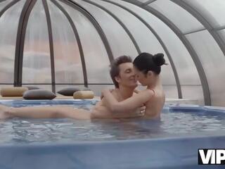 VIP4K. honey is nailed by old womanizer in his personal swimming pool