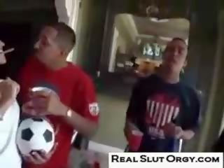 Real strumpet orgy soccer game shortly after party