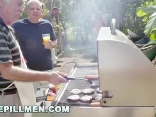 BLUE PILL MEN - old Men have A Cookout with Teen Stripper Jeleana Marie